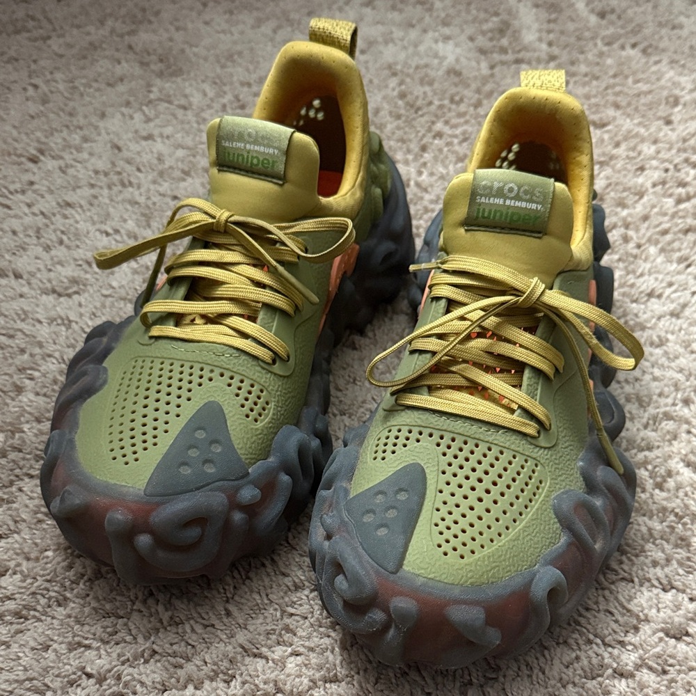 Salehe Bembury x Crocs Juniper Sneakers - Green, Yellow and Grey (Size M6/W8)
